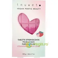 Tableta Efervescenta pentru Baie in Forma de Ciocolata cu Parfum de Capsuni 200g