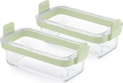 Set forme pentru friteuză cu aer cald Lekue - 2 bucăți, transparente/verzi