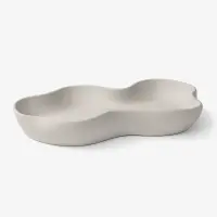 Tavă decorativă ondulată tip wavy din ceramică jesmonite – 29×13×4,5 cm - Marmorată roz