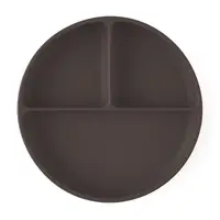 Farfurie compartimentata, Petite&Mars, Take&Match, Din silicon, Rotunda, Cu ventuza si 3 compartimente, Adecvata pentru masina de spalat vase si microunde, Nu absoarbe mirosuri, Fara BPA, 500 ml, 6 luni+, Bitter Cocoa, Maro