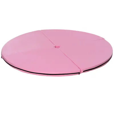 HOMCOM Saltea pentru Pole Dance Antiderapantă, Portabilă, Detașabilă și Pliabilă, pentru Casă și Sală, Ø150 x 5 cm, Roz | Aosom Romania