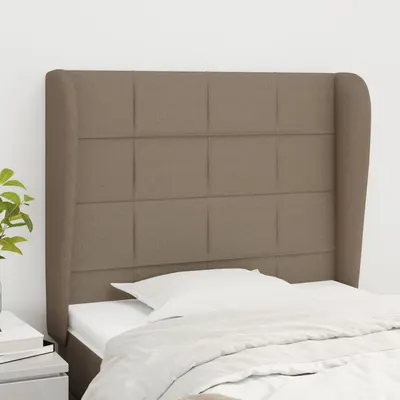 vidaXL Tăblie de pat cu aripioare gri taupe 83x23x118/128 cm textil