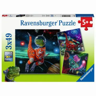 Puzzle Dinozauri in Spatiu, 3x49 Piese