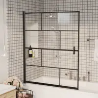 Gossi cabina de dus, negru, 116x140 cm, esg