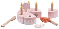 Set din lemn Classic World - Tort de aniversare, cu accesorii