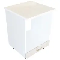 Corp pentru cuptor incorporabil cu sertar Zebra, Alb/MDF Sonoma, cu blat Travertin, 60 x 85 x 60 cm