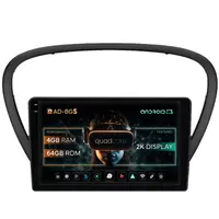 Navigatie 2K Peugeot 607 (2004-2011), Android, S-Quadcore 4GB RAM + 64GB ROM, 9.5 Inch - AD-BGS90042K+AD-BGRKIT266V4