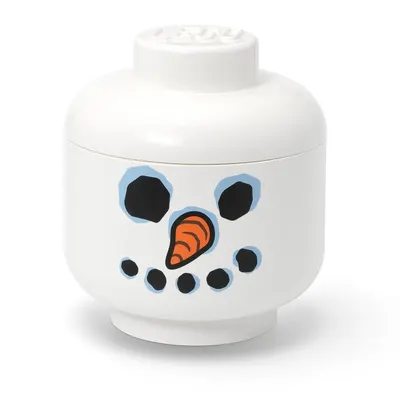 Cutie de depozitare pentru copii albă din plastic ø 24x27 cm Head Snowman L – LEGO®