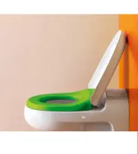 Capac wc pentru copii, softclose, alb verde, Laufen Florakids