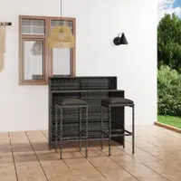 Gossi set mobilier bar de gradina cu perne, 3 piese, gri