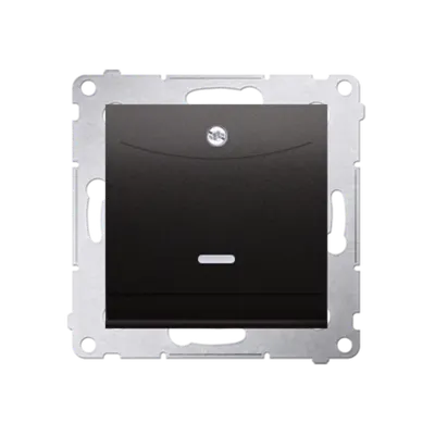Intrerupator dublu de hotel cu led-2Z , curent nominal 10 (2) A, necesita utilizare releu/contactor, antracit mat metalic