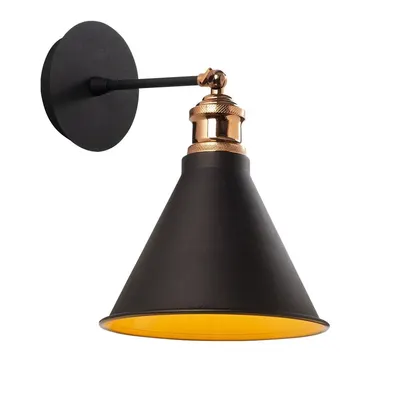 Aplică de perete neagră/aurie ø 20 cm Tramino – Opviq lights