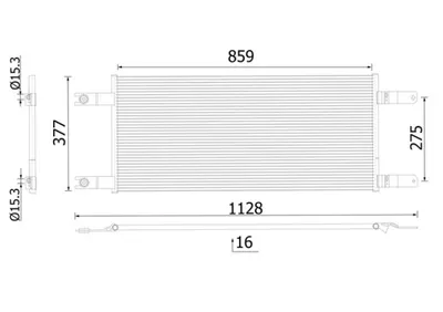 Condensator climatizare 377x859x16 potrivit SCANIA G II, P II, R II, S 09.16