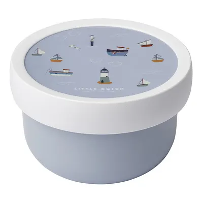 Cutie de gustări pentru copii albă/albastru-deschis din plastic Sailors Bay by Little Dutch – Mepal