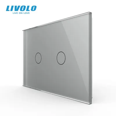 Intrerupator dublu, standard italian, cu panou sticla, 3M Gri