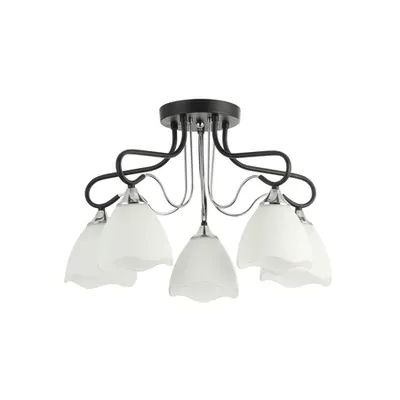 Lustra Elise Negru+Crom+Alb 5xE27 60W