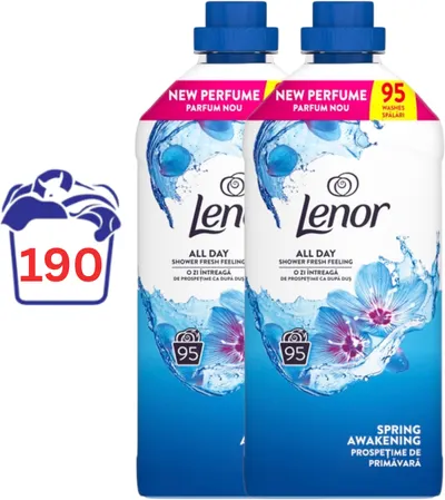 Balsam de rufe Lenor - Spring, 2 x 1.99 l, 190 spălări