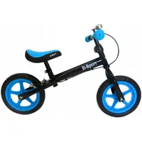 Bicicleta copii fara pedale R-Sport R4 albastru-negru 11 inch, scaun moale reglabil pe inaltime 37-43 cm, roti din spuma EVA, frana pe roata din fata, cadru usor din otel, pana la 35 kg