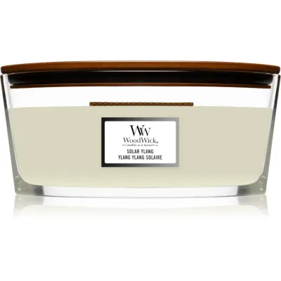 Woodwick Solar Ylang lumânare parfumată cu fitil din lemn (hearthwick) 453.6 g