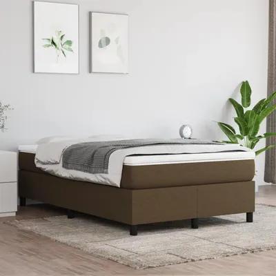 vidaXL Cadru de pat cu arcuri, maro închis, 120x200 cm, textil