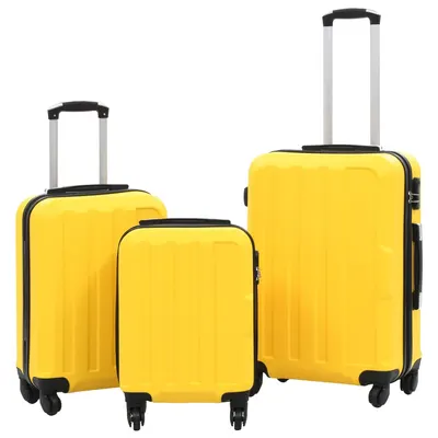 vidaXL Set valize carcasă rigidă, 3 buc., galben, ABS
