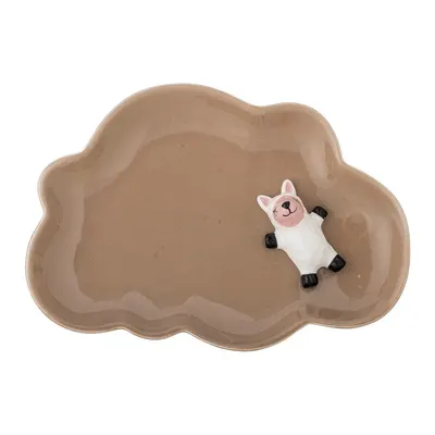 Farfurie pentru copii maro din gresie 14x20 cm Dolly – Bloomingville Mini