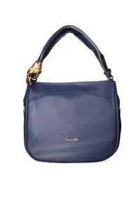 Geanta de piele cu bareta Celeste Chic - Albastru