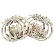 Accesorii creatie, lemn decupat, glob cu caprioara, set 6 buc, Colorarte, FS-MF