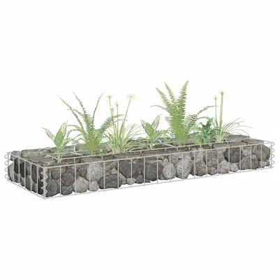 vidaXL Strat înălțat gabion, 90 x 30 x 10 cm, oțel galvanizat