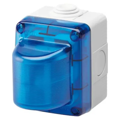 Indicator Lamps - 15w - 230v - Light Blue Diffusor - Ip55 - Grey Ral 7035
