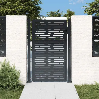 vidaXL Poartă de grădină antracit 100x150 cm oțel, design pătrat