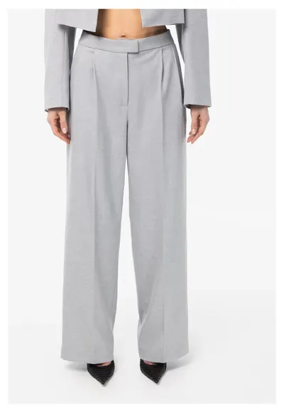 Pantaloni drepti cu talie inalta Theo - Gri