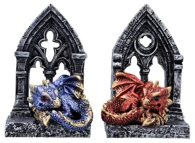 Set statuete Nemesis Now Fantasy: Dragons - Gate Keepers, 10.2 cm
