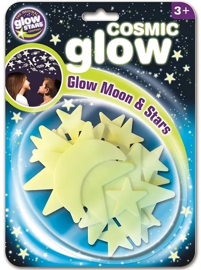Stickere fosforescente Brainstorm Cosmic Glow - Luna si stelute, 20 bucati