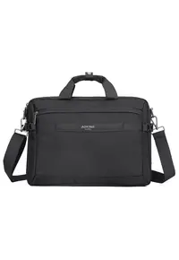 Geanta unisex cu detaliu logo pentru laptop - Negru