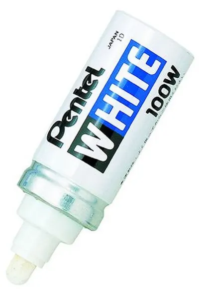 Mini marker permanent Pentel White X100W - 6.6mm, alb