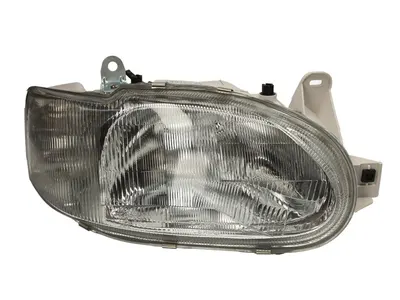 Far fata Dreapta (halogen, H4/PY21W/W5W, electric, manual, fara motoras, culoare insert: alb, culoare semnalizator: transparent) potrivit FORD ESCORT