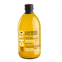 DETO BIO Oțet de Mere Nefiltrat cu Turmeric și Ghimbir, 500ml | Andrea Milano