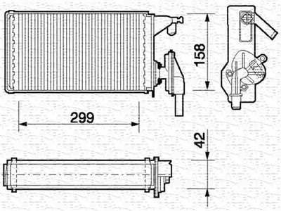 Schimbator caldura incalzire habitaclu (300x158x42mm) potrivit CITROEN JUMPER I; FIAT DUCATO; PEUGEOT BOXER 230A2.000-XUD9TE 02.94