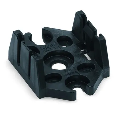 Mounting plate; 3-pole; for distribution connectors; Plastic; black