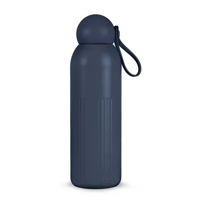 Sticlă termică albastră cu pai din oțel inoxidabil 500 ml Tekla – Sagaform