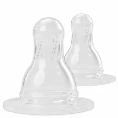 Tetine rotunde din silicon, mar.S-debit mic, 0-24 luni, 17301, Baby Nova | 2 bucati