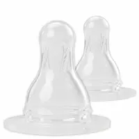 Tetine rotunde din silicon, mar.S-debit mic, 0-24 luni, 17301, Baby Nova | 2 bucati