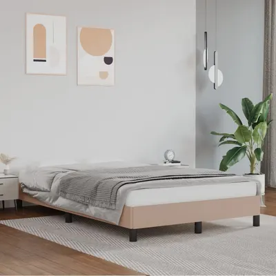vidaXL Cadru de pat, cappuccino, 120x200 cm, piele ecologică