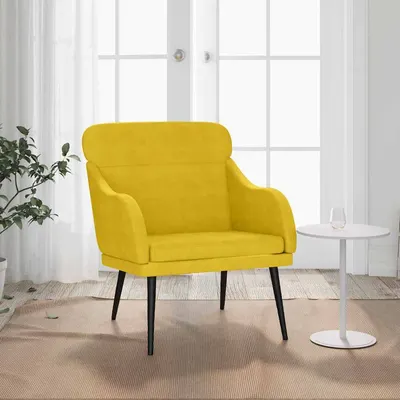 vidaXL Fotoliu, galben, 63x76x80 cm, catifea