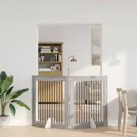 vidaXL Poartă pentru câini pliabilă cu suporturi 2 buc. Sonoma gri