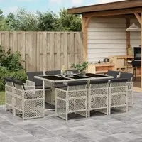 Gossi set mobilier de gradina cu perne 11 piese gri deschis poliratan