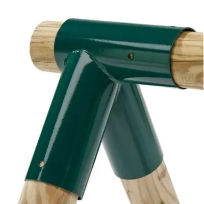 Coltar verde pentru leagane, metalic, dreapta, 100x80, pentru lemn rotund