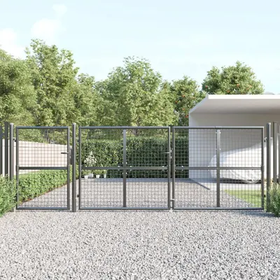 Gossi poarta de gradina din plasa antracit 400x175 cm otel galvanizat