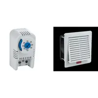 Pachet Termostat Mecanic 0-60°C si Ventilator cu Filtru 110x110mm 30m3/h pentru Tablou Electric